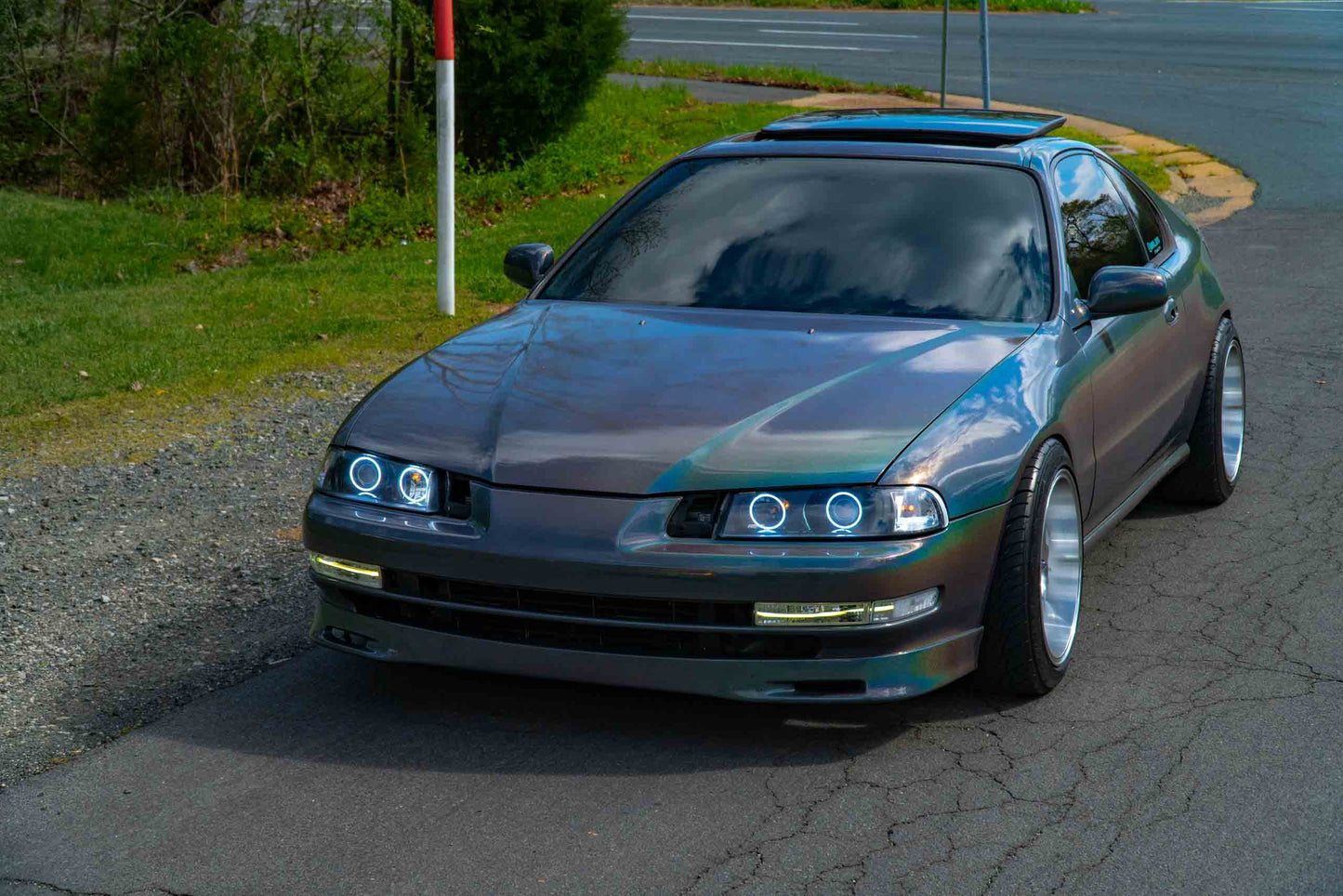 4th gen Honda Prelude custom retro fitted headlights